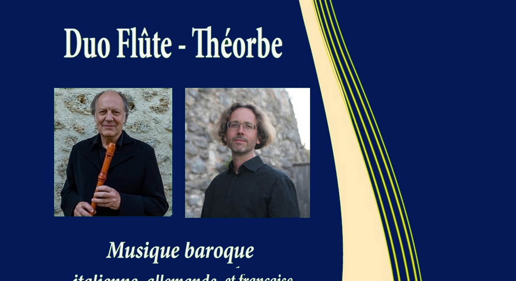 Affiche du concert Duo Flûte-Théorbe avec Hugo Reyne et Florent Marie – Coréades 2026, Niort